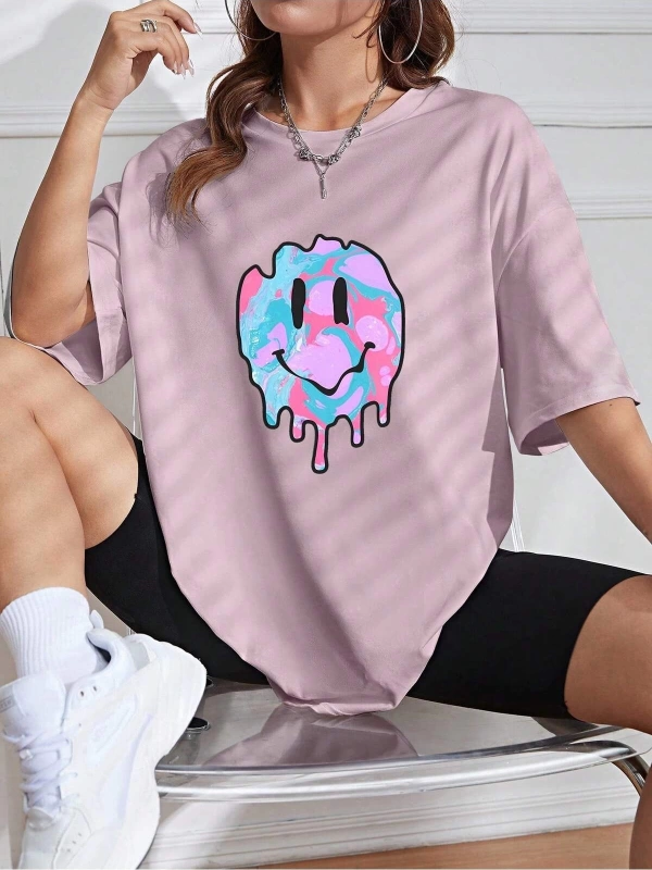 Karikatür ve Grafik tasarım Oversize T-shirt Cartoon/Letter serisi kod116