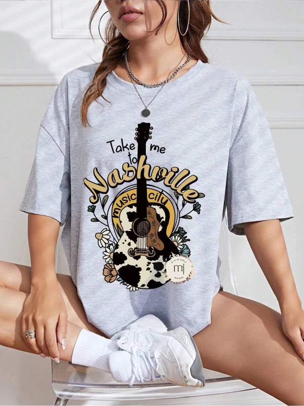 Karikatür ve Grafik tasarım Oversize T-shirt Cartoon/Letter serisi kod138
