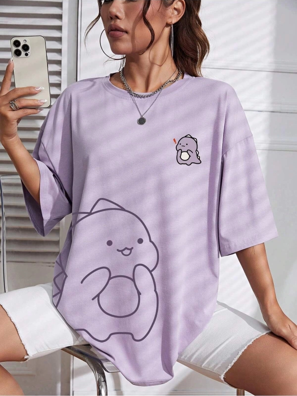 Karikatür ve Grafik tasarım Oversize T-shirt Cartoon/Letter serisi kod146