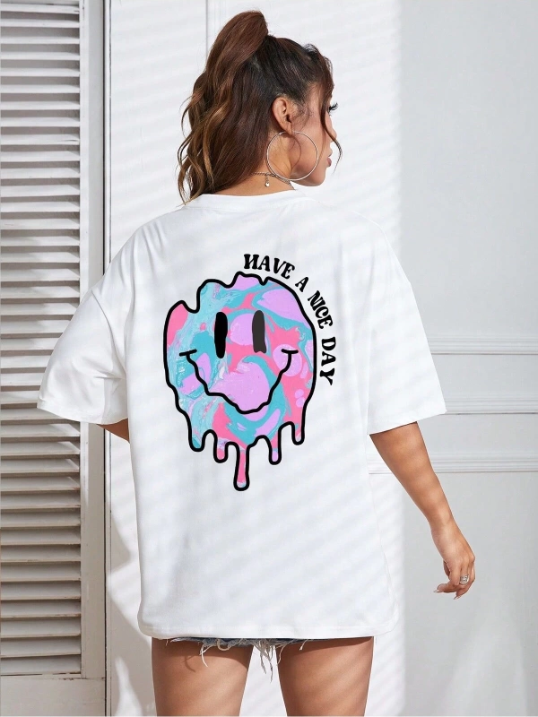 Karikatür ve Grafik tasarım Oversize T-shirt Cartoon/Letter serisi kod156