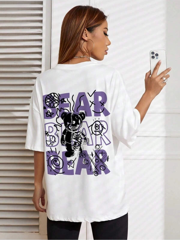 Karikatür ve Grafik tasarım Oversize T-shirt Cartoon/Letter serisi kod18