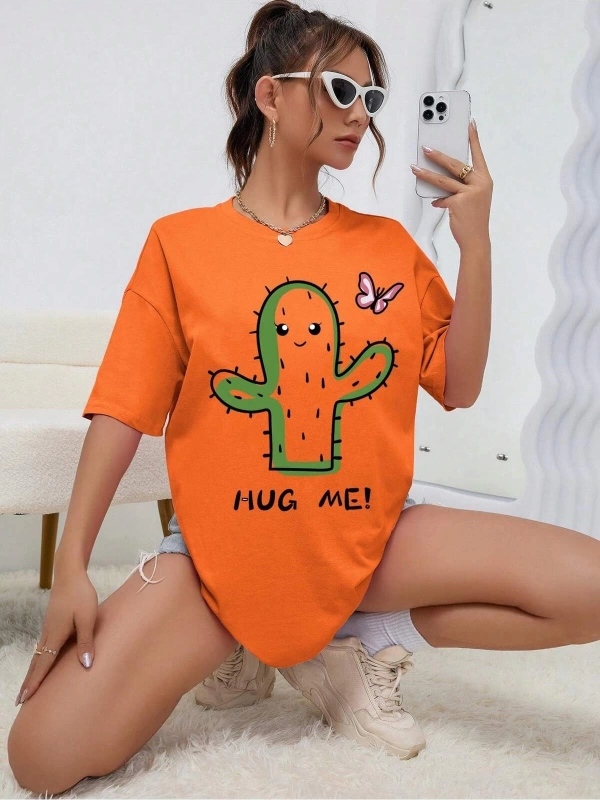 Karikatür ve Grafik tasarım Oversize T-shirt Cartoon/Letter serisi kod225