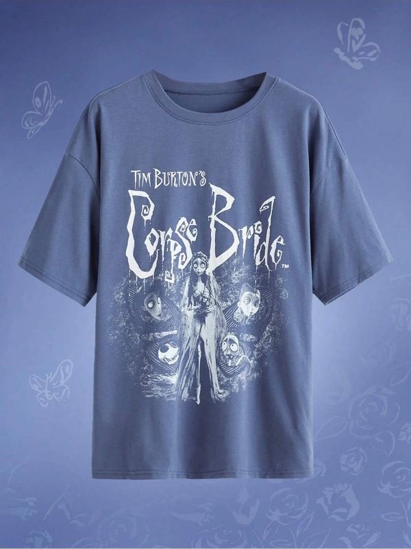 Karikatür ve Grafik tasarım Oversize T-shirt Cartoon/Letter serisi kod249