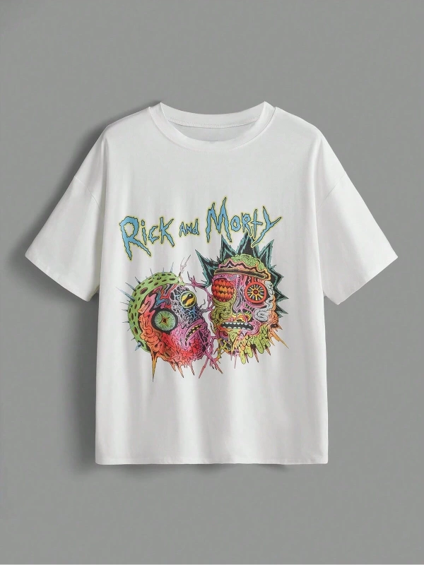 Karikatür ve Grafik tasarım Oversize T-shirt Cartoon/Letter serisi kod263
