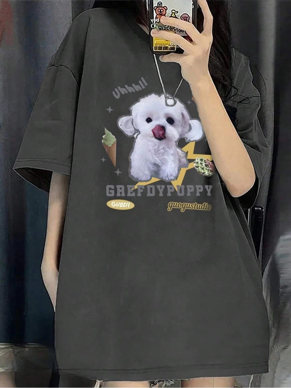 Karikatür ve Grafik tasarım Oversize T-shirt Cartoon/Letter serisi kod272