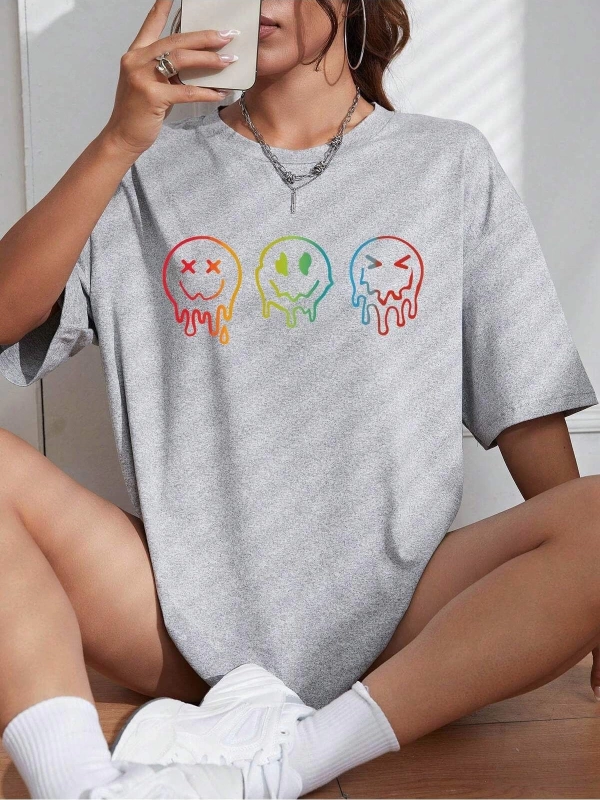 Karikatür ve Grafik tasarım Oversize T-shirt Cartoon/Letter serisi kod328