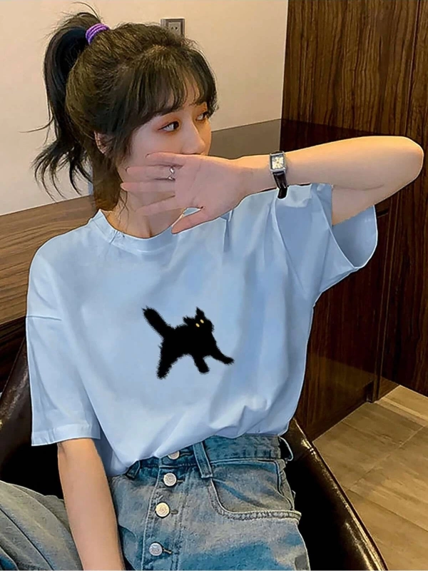 Karikatür ve Grafik tasarım Oversize T-shirt Cartoon/Letter serisi kod337