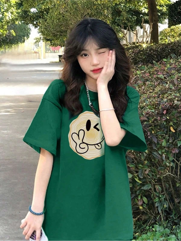 Karikatür ve Grafik tasarım Oversize T-shirt Cartoon/Letter serisi kod355