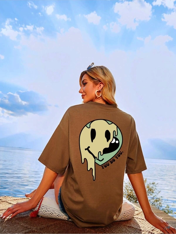Karikatür ve Grafik tasarım Oversize T-shirt Cartoon/Letter serisi kod382