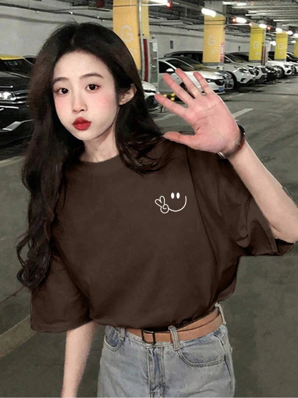 Karikatür ve Grafik tasarım Oversize T-shirt Cartoon/Letter serisi kod426