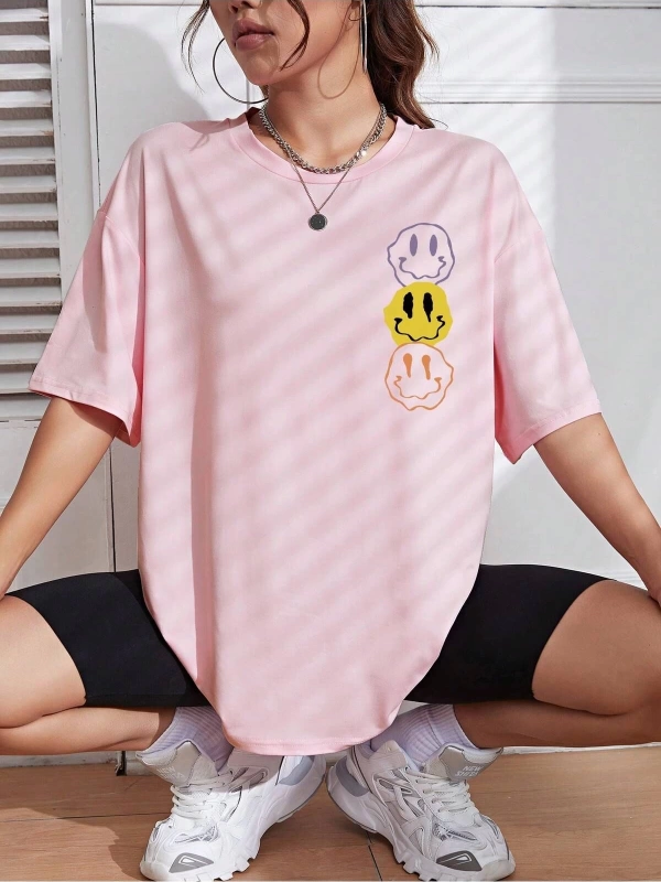 Karikatür ve Grafik tasarım Oversize T-shirt Cartoon/Letter serisi kod44