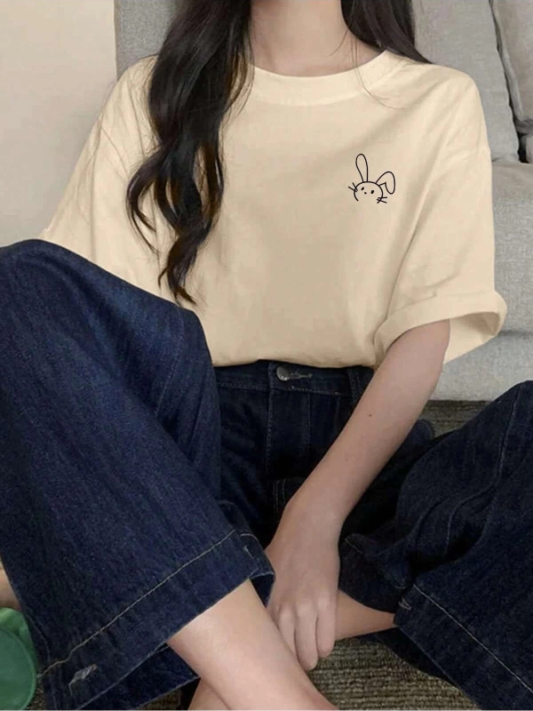 Karikatür ve Grafik tasarım Oversize T-shirt Cartoon/Letter serisi kod463