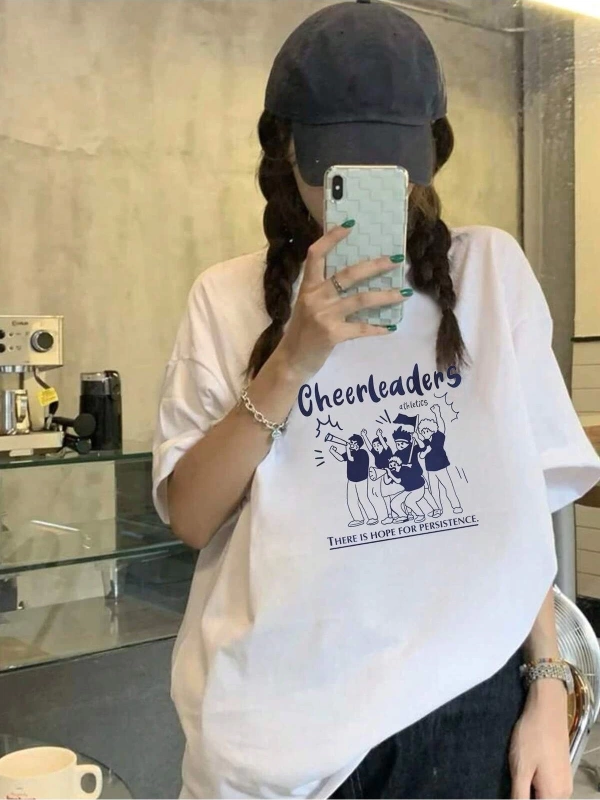 Karikatür ve Grafik tasarım Oversize T-shirt Cartoon/Letter serisi kod478