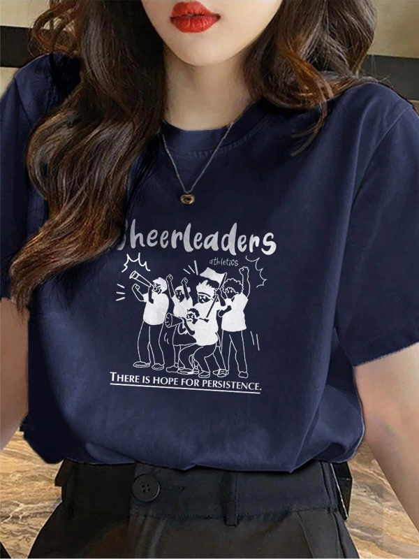 Karikatür ve Grafik tasarım Oversize T-shirt Cartoon/Letter serisi kod480