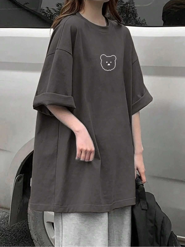 Karikatür ve Grafik tasarım Oversize T-shirt Cartoon/Letter serisi kod522