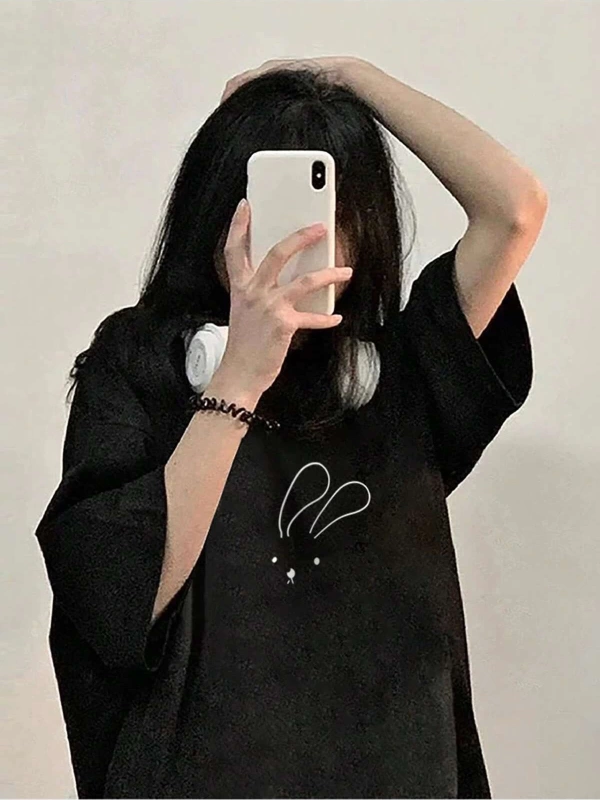 Karikatür ve Grafik tasarım Oversize T-shirt Cartoon/Letter serisi kod525