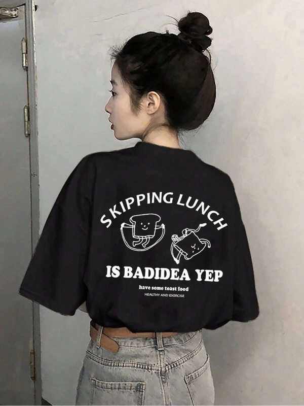 Karikatür ve Grafik tasarım Oversize T-shirt Cartoon/Letter serisi kod533