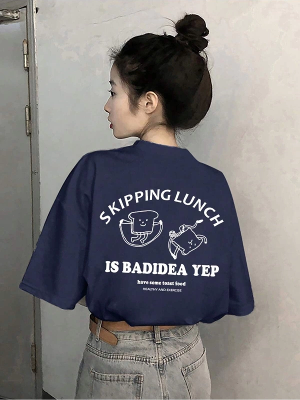 Karikatür ve Grafik tasarım Oversize T-shirt Cartoon/Letter serisi kod538