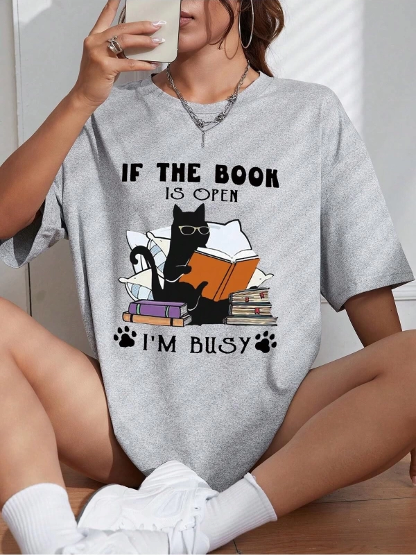 Karikatür ve Grafik tasarım Oversize T-shirt Cartoon/Letter serisi kod540