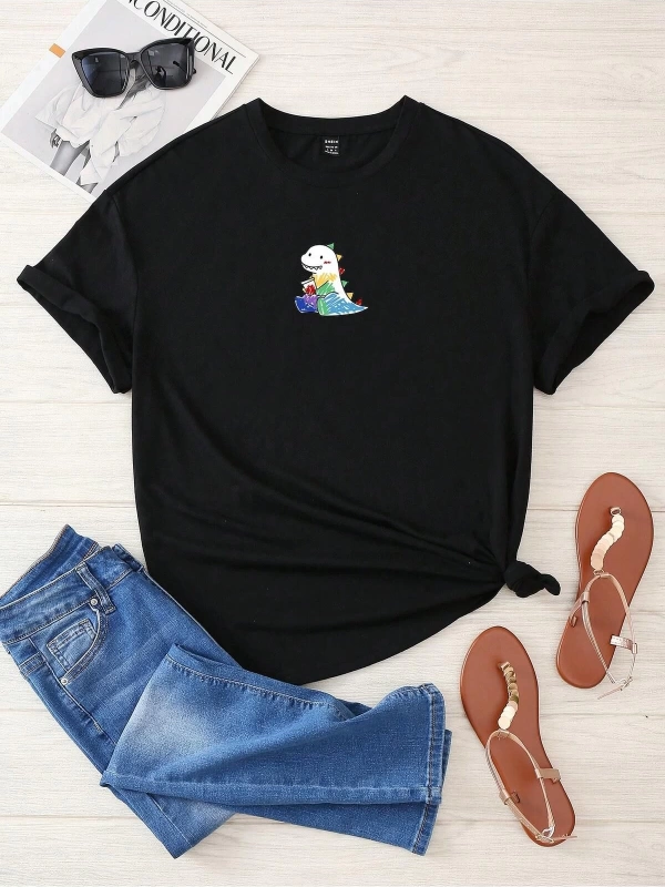 Karikatür ve Grafik tasarım Oversize T-shirt Cartoon/Letter serisi kod549