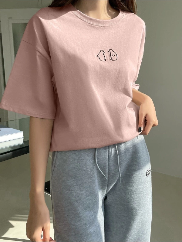 Karikatür ve Grafik tasarım Oversize T-shirt Cartoon/Letter serisi kod555