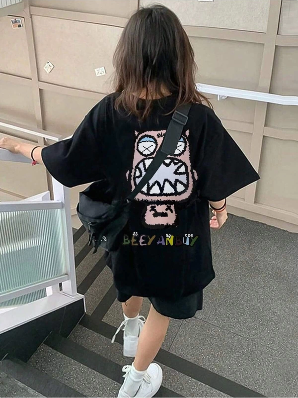 Karikatür ve Grafik tasarım Oversize T-shirt Cartoon/Letter serisi kod588