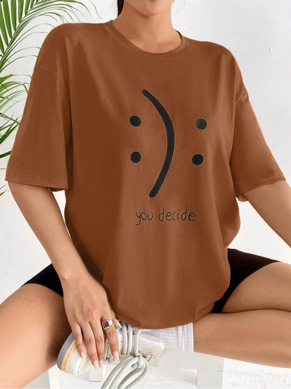 Karikatür ve Grafik tasarım Oversize T-shirt Cartoon/Letter serisi kod593