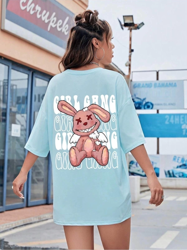 Karikatür ve Grafik tasarım Oversize T-shirt Cartoon/Letter serisi kod630
