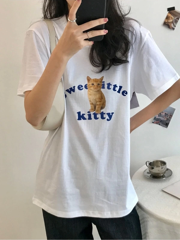 Karikatür ve Grafik tasarım Oversize T-shirt Cartoon/Letter serisi kod639