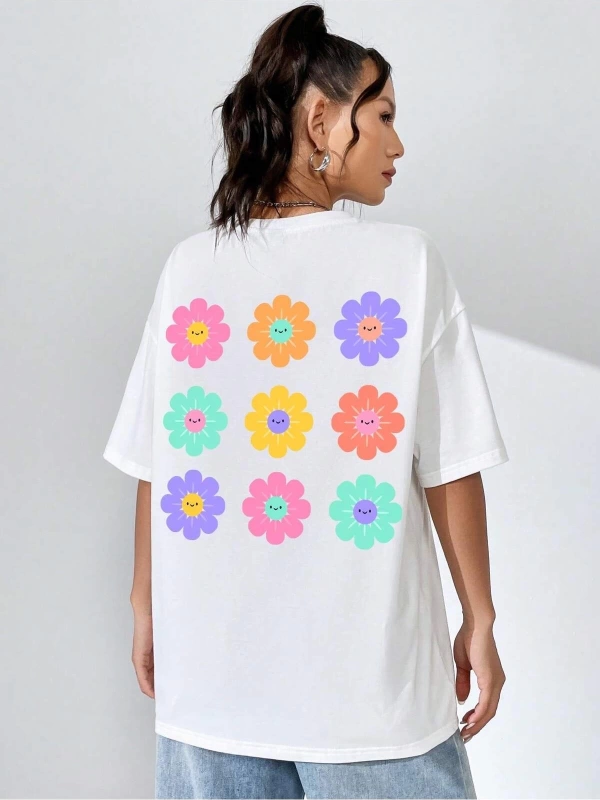 Karikatür ve Grafik tasarım Oversize T-shirt Cartoon/Letter serisi kod68