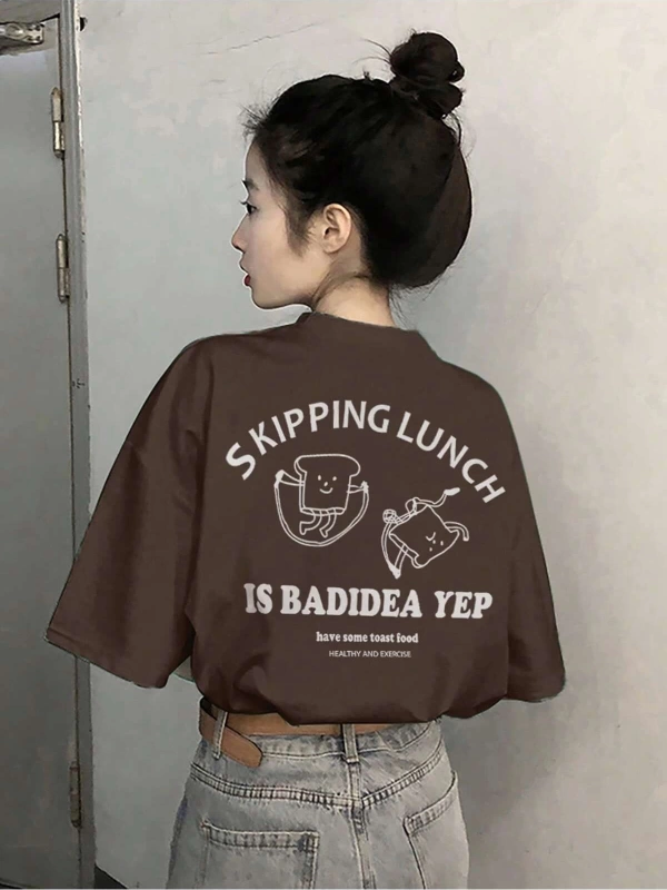 Karikatür ve Grafik tasarım Oversize T-shirt Cartoon/Letter serisi kod748