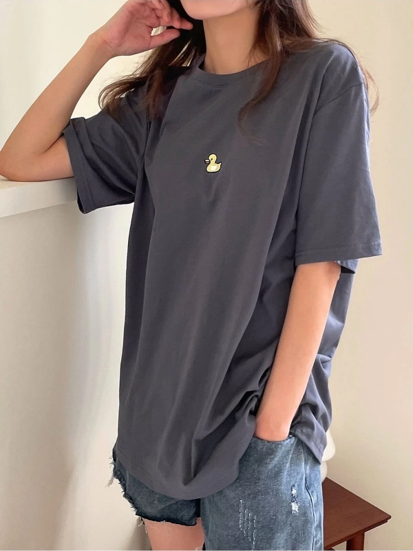 Karikatür ve Grafik tasarım Oversize T-shirt Cartoon/Letter serisi kod78