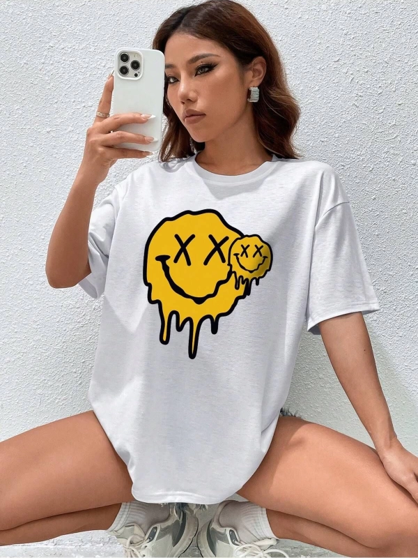 Karikatür ve Grafik tasarım Oversize T-shirt Cartoon/Letter serisi kod913