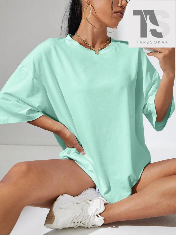 Katı Damla Omuz Tişörtü