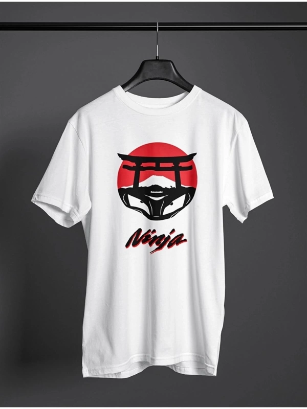 Kawasaki Ninja Motosiklet Beyaz T-shirt