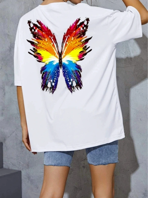 Kelebek Baskı Oversize T-shirt