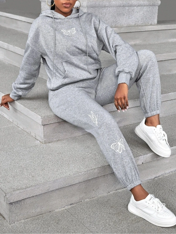 Kelebek Dijital Baskılı Kışlık UNİSEX Eşofman Takımı