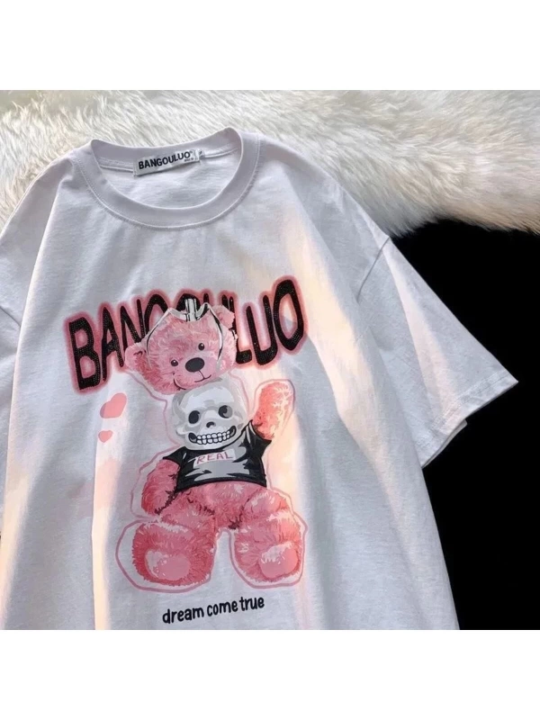 Kırmızı Etiket Gala Unisex T-shirt Retro Ayı Harajuku 16704