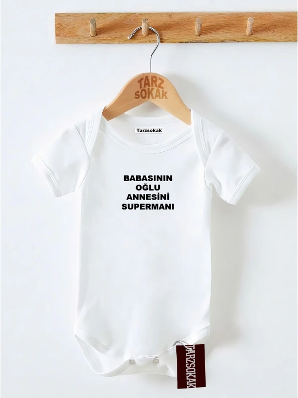 Kısa Kol Body BABASININ OĞLU ANNESİNİN SUPERMENI KODZıbın14