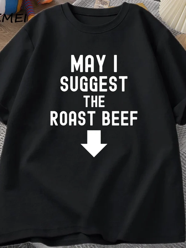 Kızartma Sığır Eti T Shirt Komik Yetişkin Baskılı T Shirt Erkekler Pamuk Kısa Kollu Erkek Tas 2975