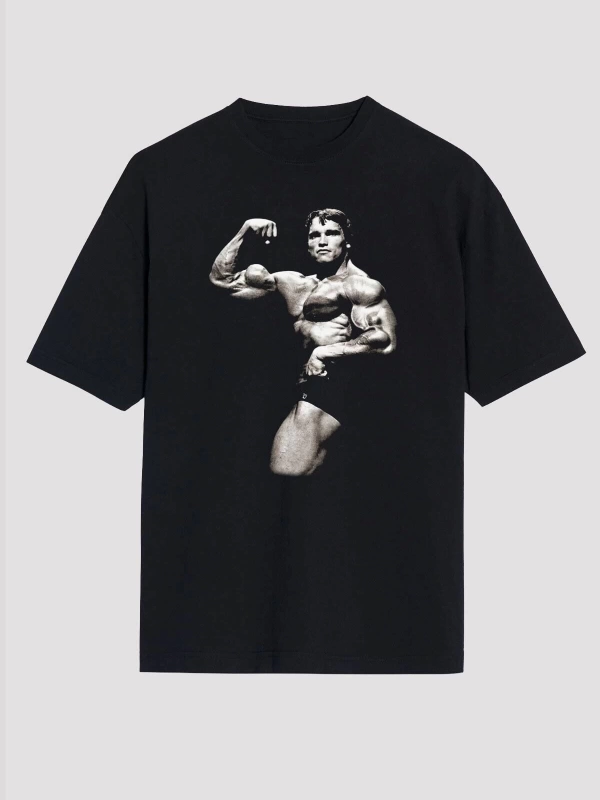 Ko Buta Arnold Schwarzenegger Siyah Unisex Oversize Tişört T-shirt Os5908