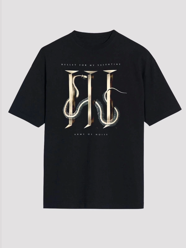 Ko Buta Bullet For My Valentine Baskılı Unisex Siyah Oversize T-shirt Os1653
