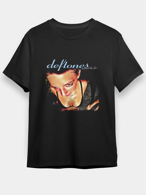 Ko Buta Deftones Baskılı Unisex Siyah Tişört T55499