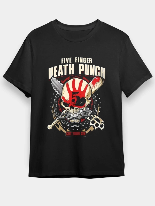 Ko Buta Five Finger Death Punch Siyah Unisex Tişört T-shirt T2092