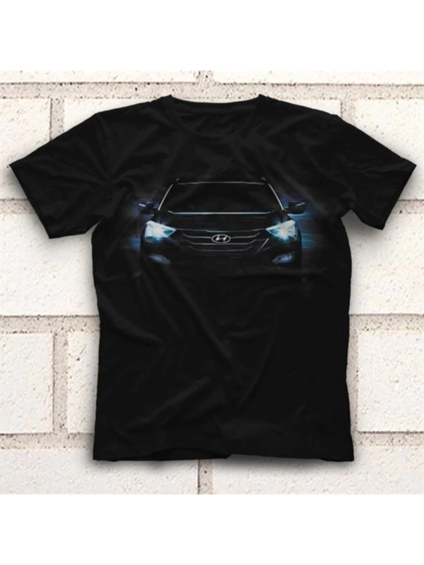 Ko Buta Hyundai Siyah Unisex Tişört T-shirt 8105wt