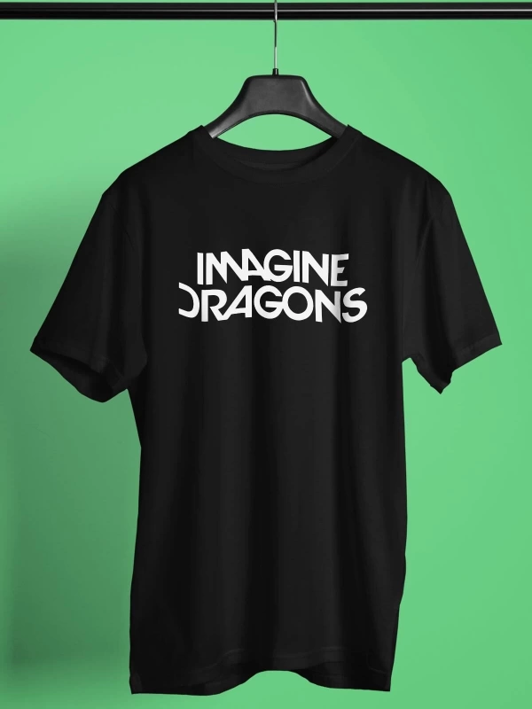 Ko Buta Imagine Dragons Baskılı Unisex Siyah Tişört Tk3029