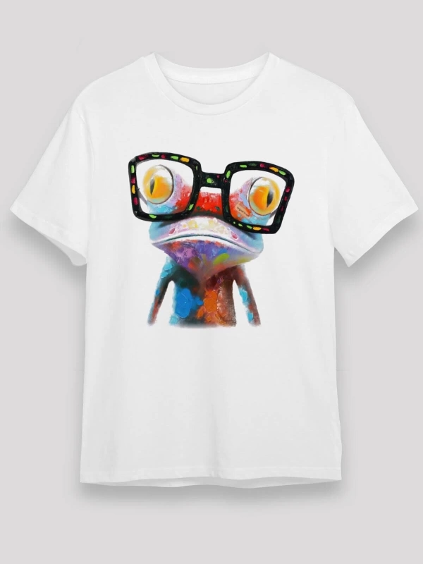 Ko Buta Kurbağa Beyaz Unisex Tişört T-shirt T15655