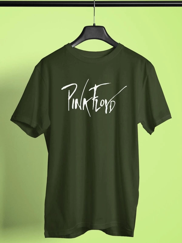 Ko Buta Pink Floyd Baskılı Unisex Haki Yeşil Tişört Tk576