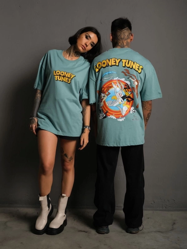 KOD:IZEI Unisex Çizgi Karakter Baskılı Pamuklu T-shirt PLZ-1003