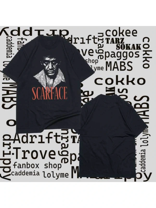 Kod Presss Kadın Siyah Tony Montana Film Scarface T-shirt 251093tt